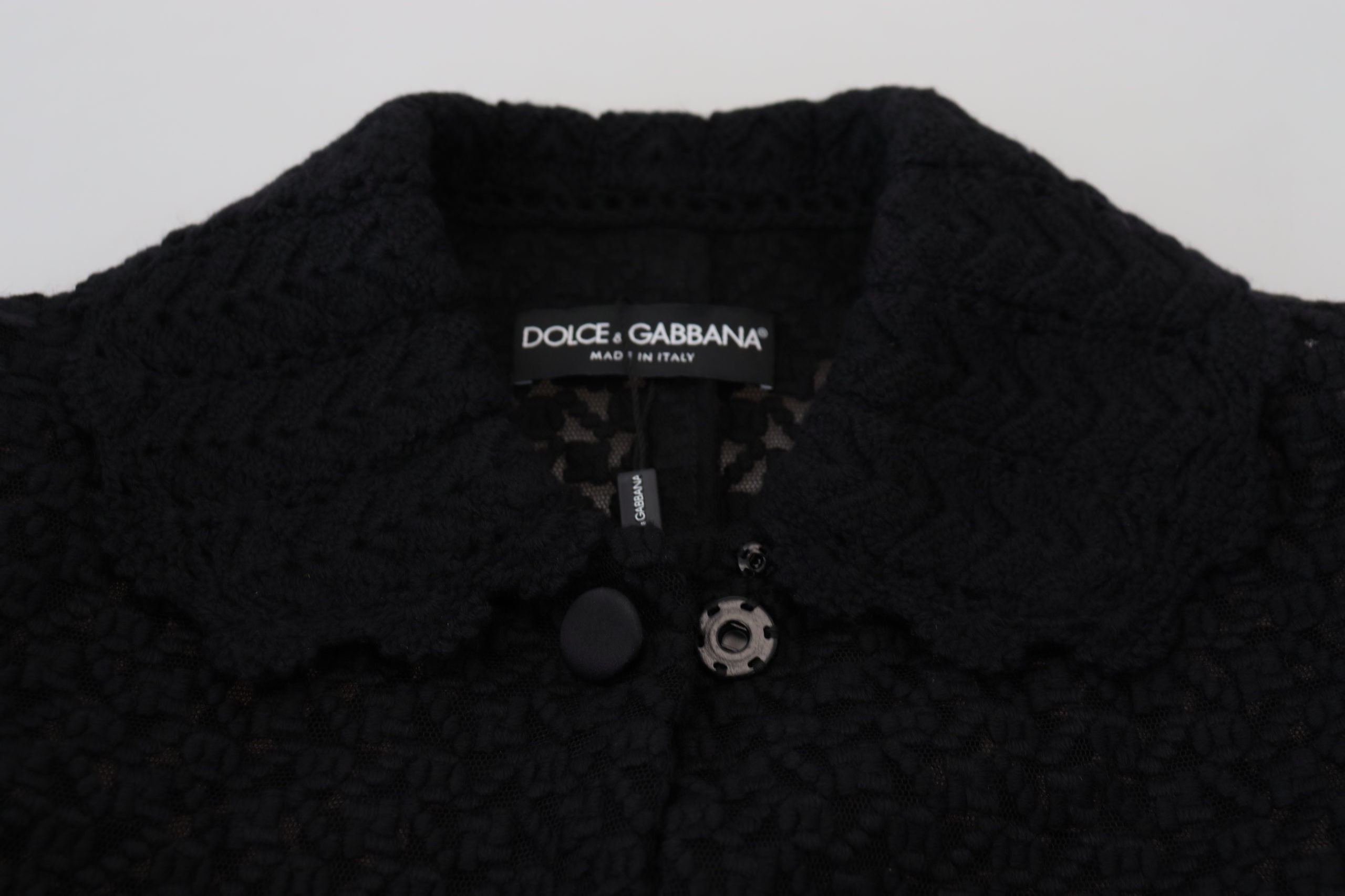 Dolce & Gabbana Schwarzer Blazer mit Knopfleiste, lange Baumwolljacke
