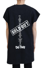 Dolce & Gabbana Schwarzes D&G Fashion Rundhals Baumwoll-T-Shirt