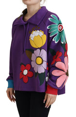 Dolce & Gabbana Paarse Pullover met Bloemmotief van Katoen