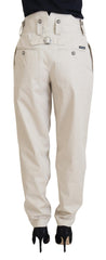 Dolce & Gabbana Beige Damesbroek met Hoge Taille