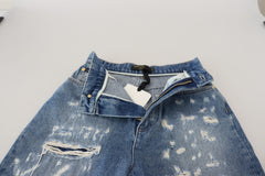 Dolce & Gabbana Blaue Jeans aus ausgewaschener, zerrissener Baumwolle