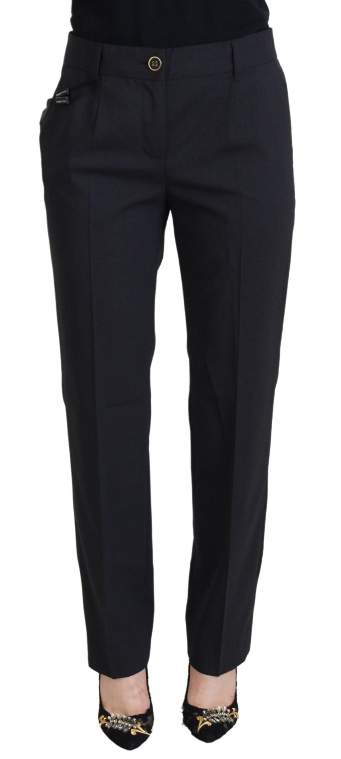 Dolce & Gabbana Graue Formelle Damen-Hose mit schmal zulaufendem Bein