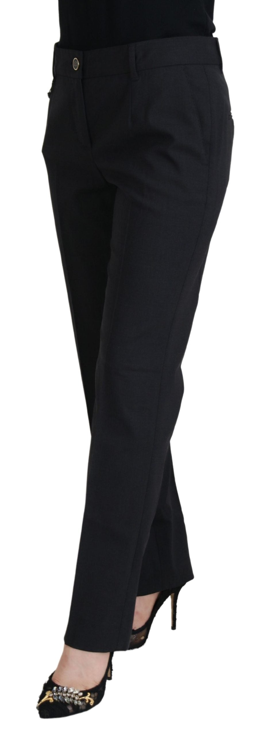 Dolce & Gabbana Graue Formelle Damen-Hose mit schmal zulaufendem Bein