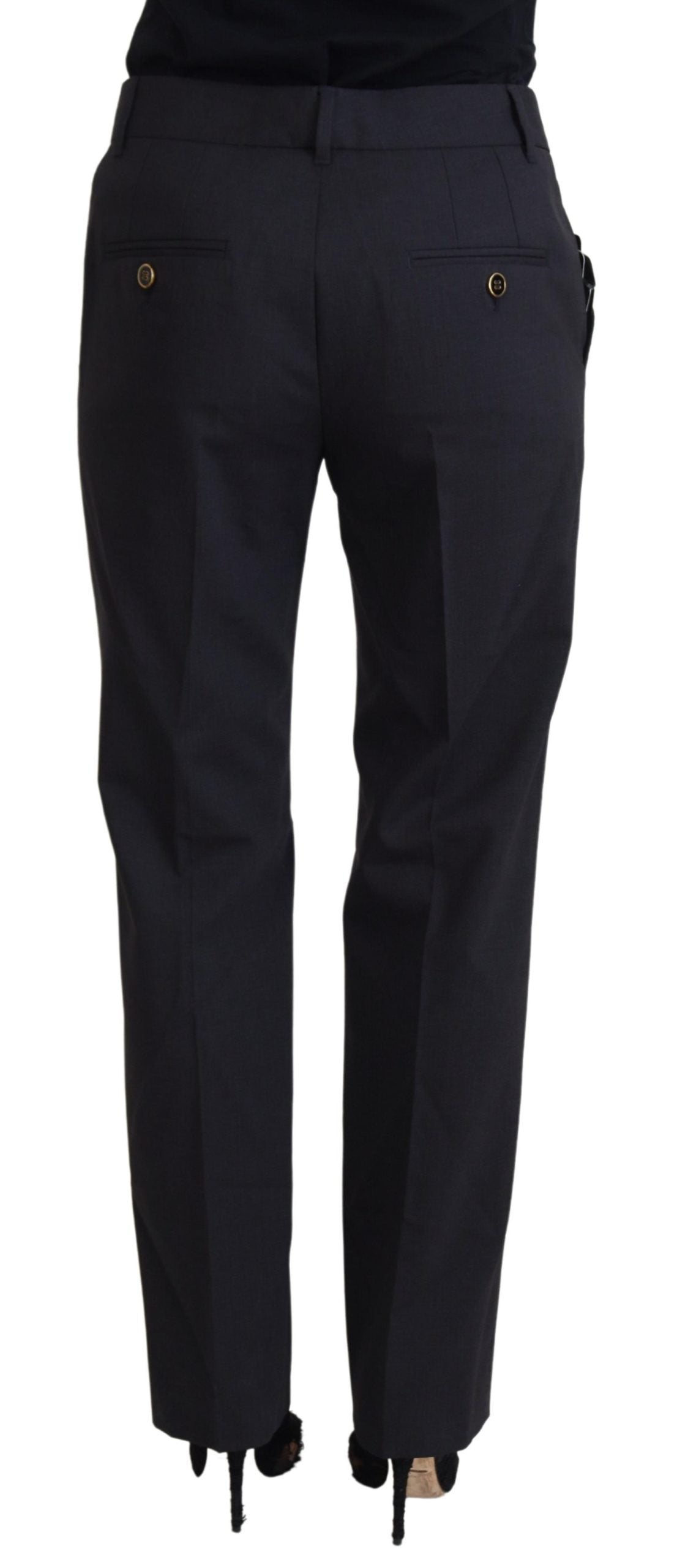 Dolce & Gabbana Graue Formelle Damen-Hose mit schmal zulaufendem Bein