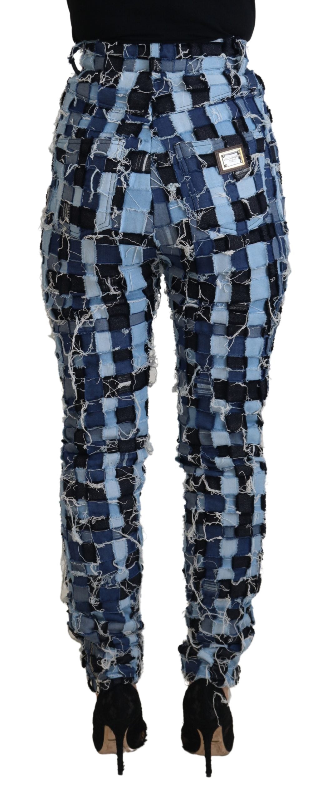 Dolce & Gabbana Multicolor Patchwork Jeans aus Baumwoll-Denim