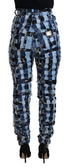 Dolce & Gabbana Multicolor Patchwork Jeans aus Baumwoll-Denim