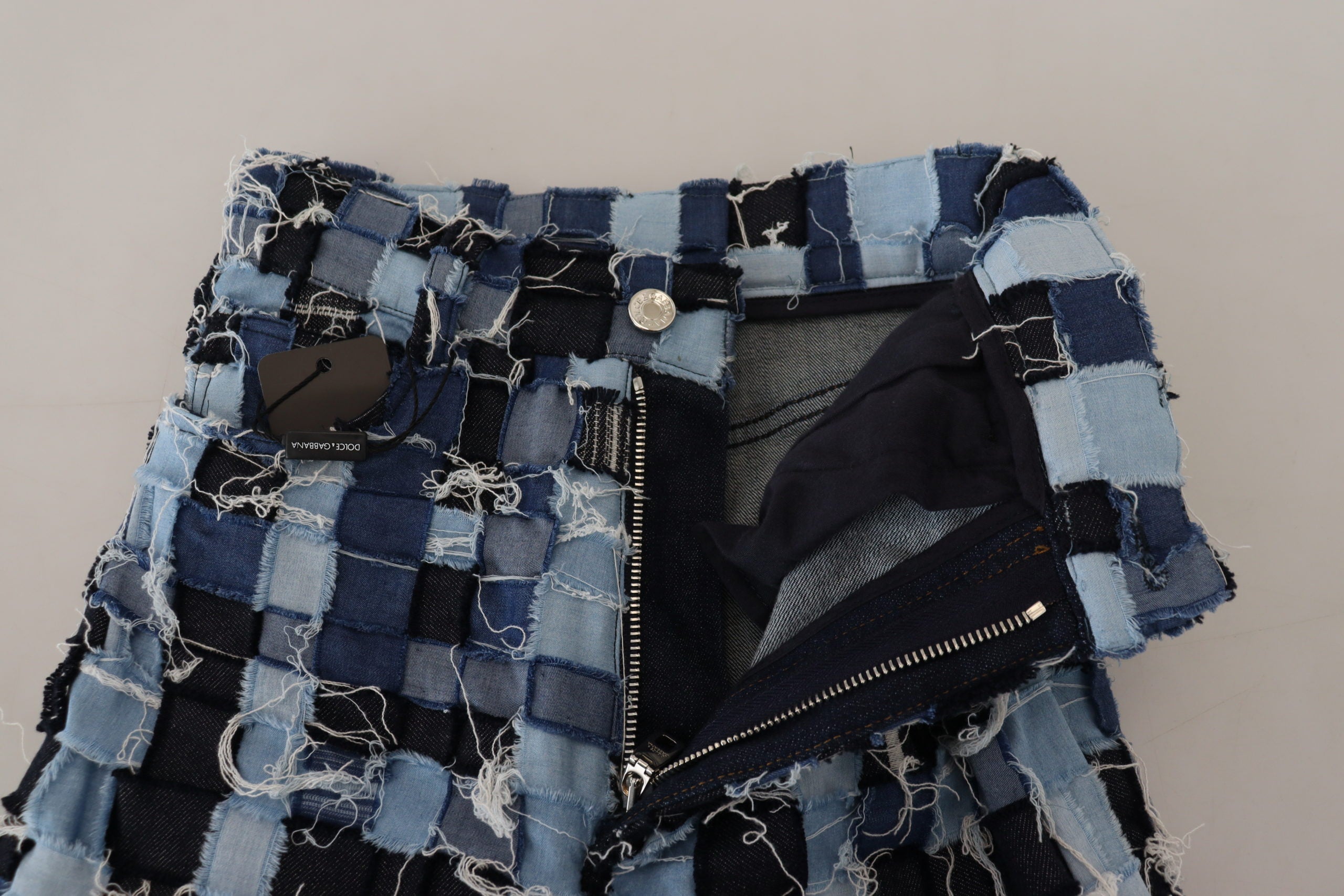 Dolce & Gabbana Multicolor Patchwork Jeans aus Baumwoll-Denim