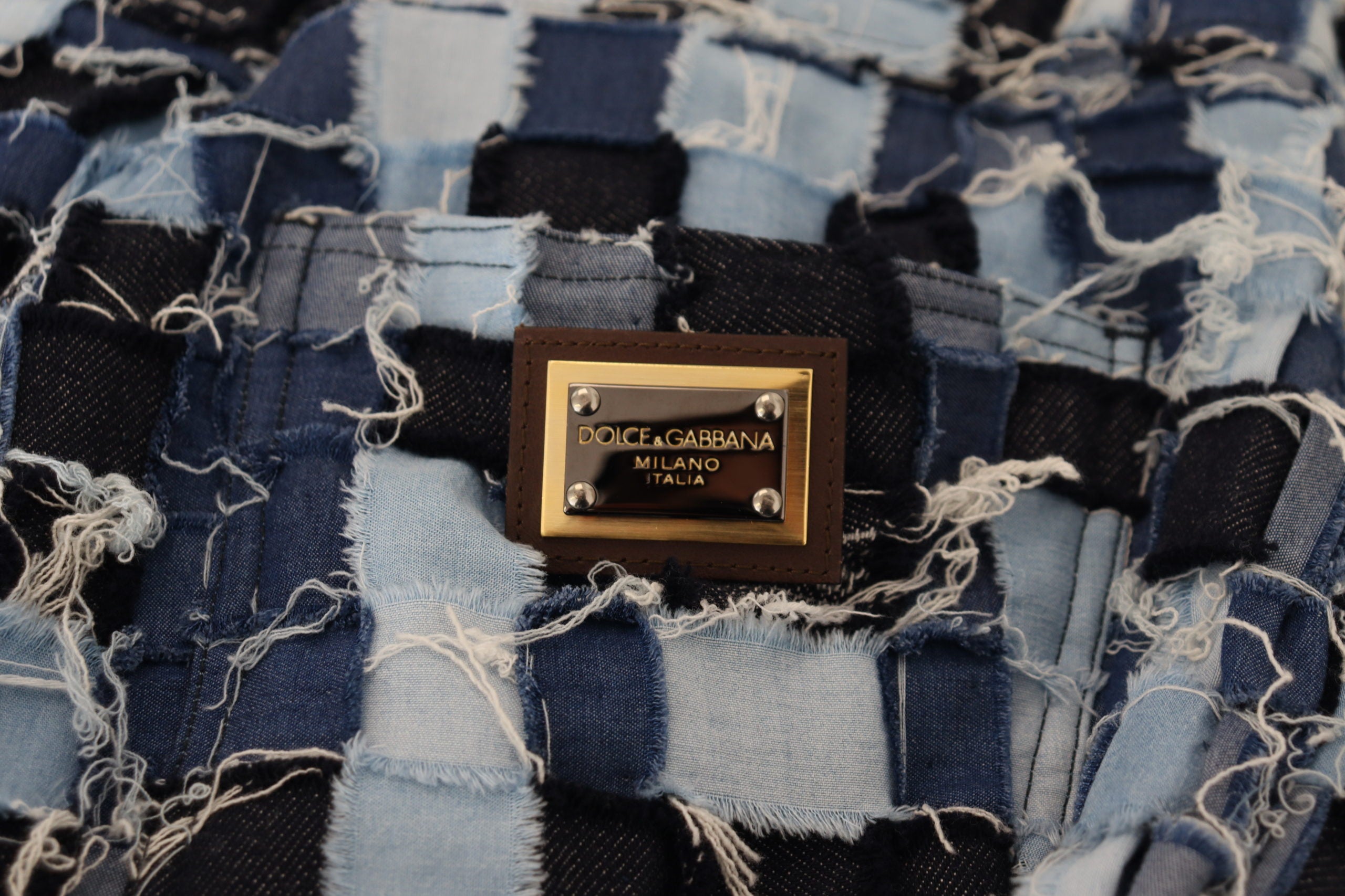 Dolce & Gabbana Multicolor Patchwork Jeans aus Baumwoll-Denim