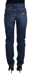 Dolce & Gabbana Schwarze Skinny Jeans aus Denim mit floraler Spitze vorne