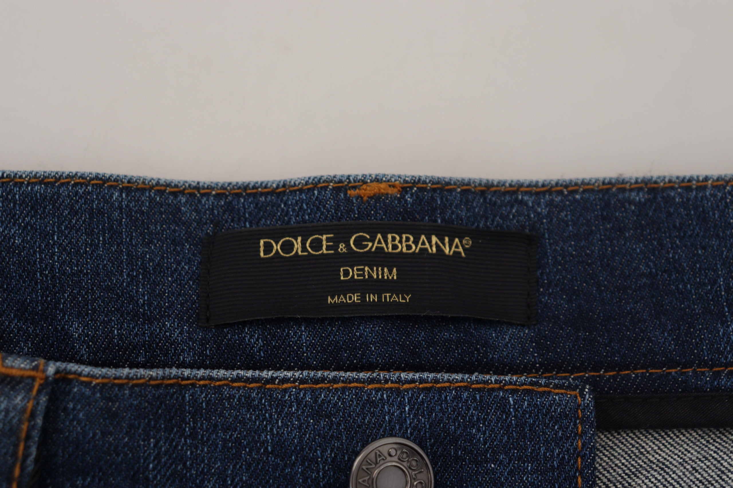 Dolce & Gabbana Schwarze Skinny Jeans aus Denim mit floraler Spitze vorne