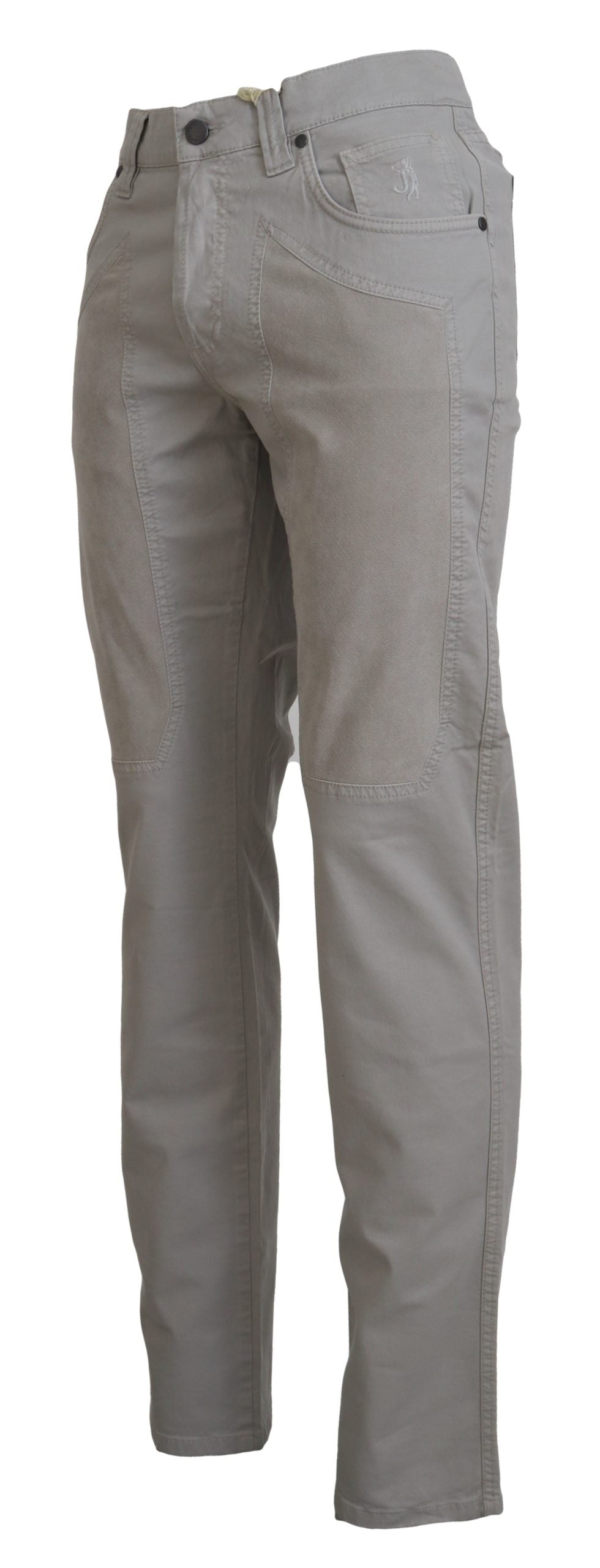 Jeckerson Graue Baumwoll-Freizeithose für Herren (Tapered Fit)
