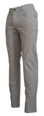 Jeckerson Graue Baumwoll-Freizeithose für Herren (Tapered Fit)