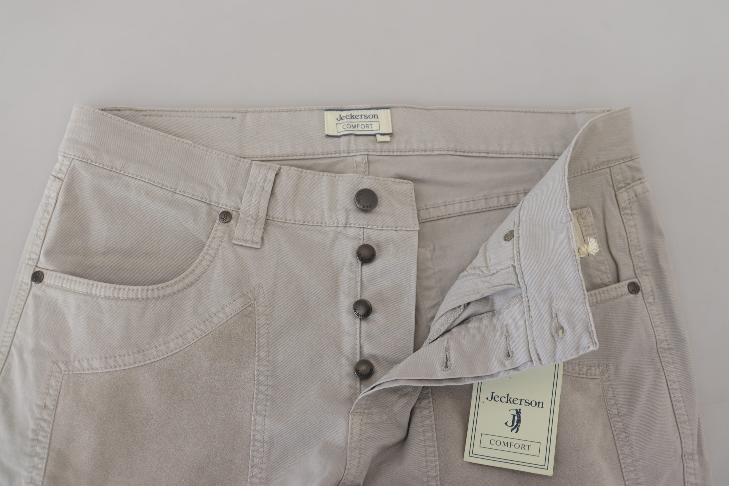 Jeckerson Graue Baumwoll-Freizeithose für Herren (Tapered Fit)