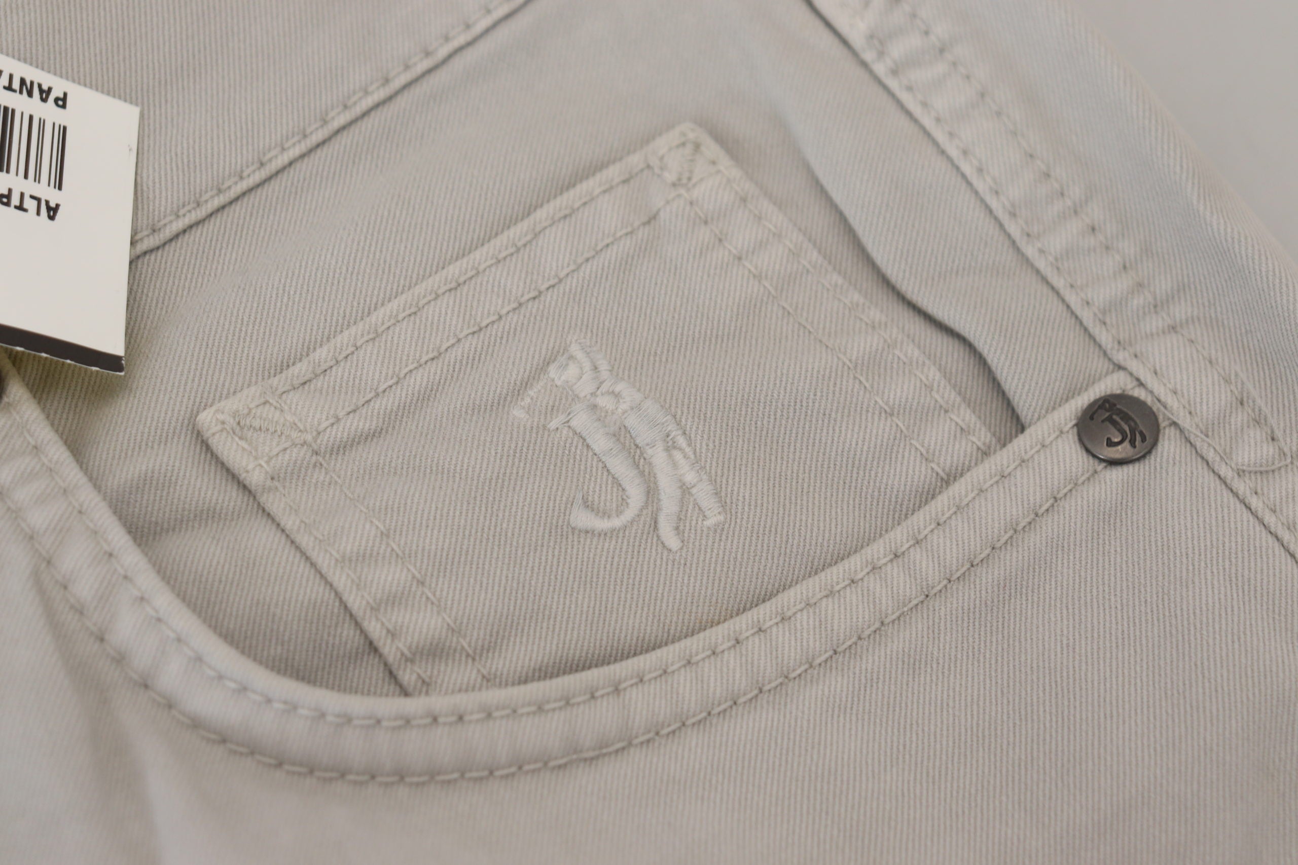 Jeckerson Graue Baumwoll-Freizeithose für Herren (Tapered Fit)