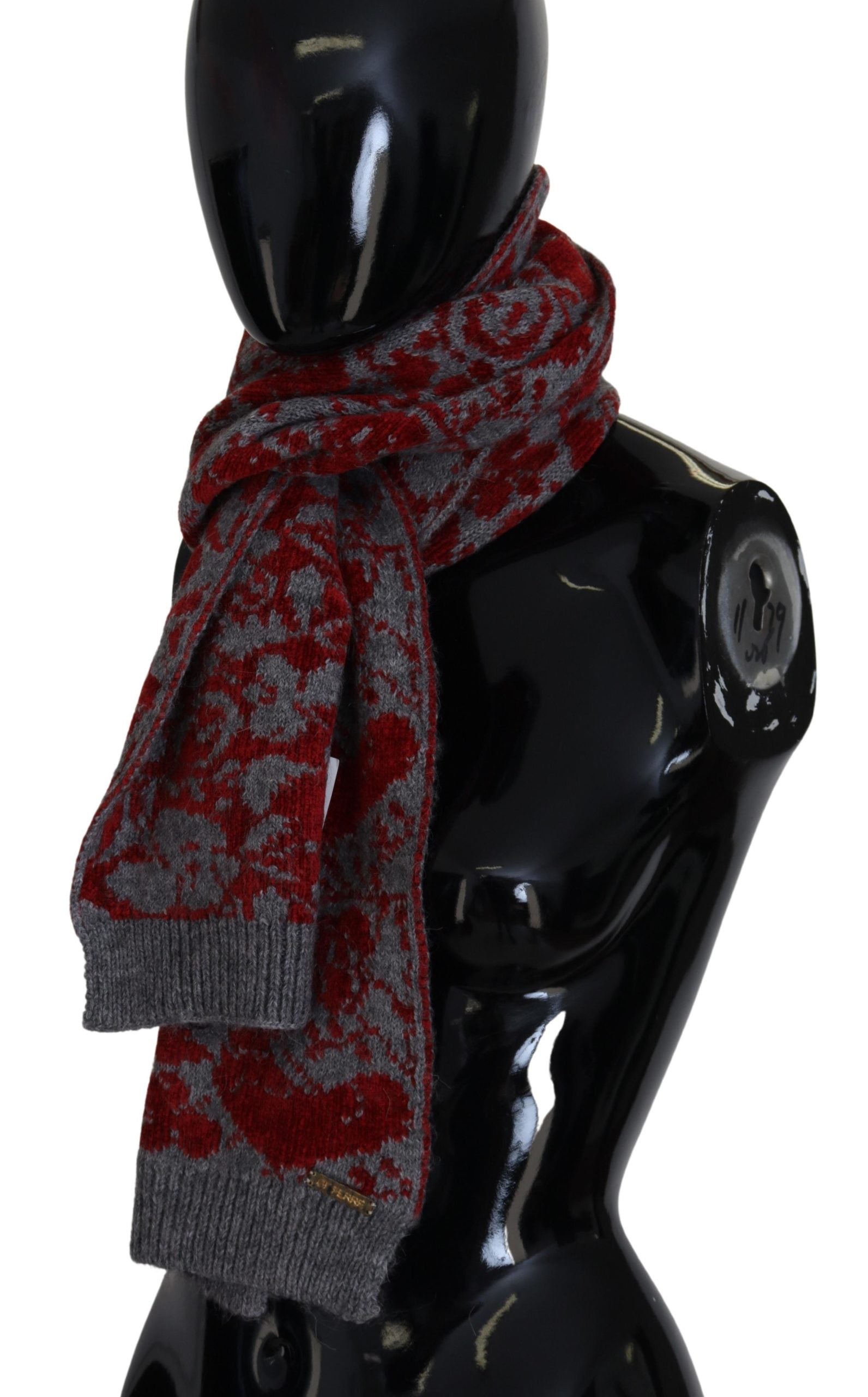 GF Ferre Rot Grau Gestrickte Wickeldecke Damen Schal