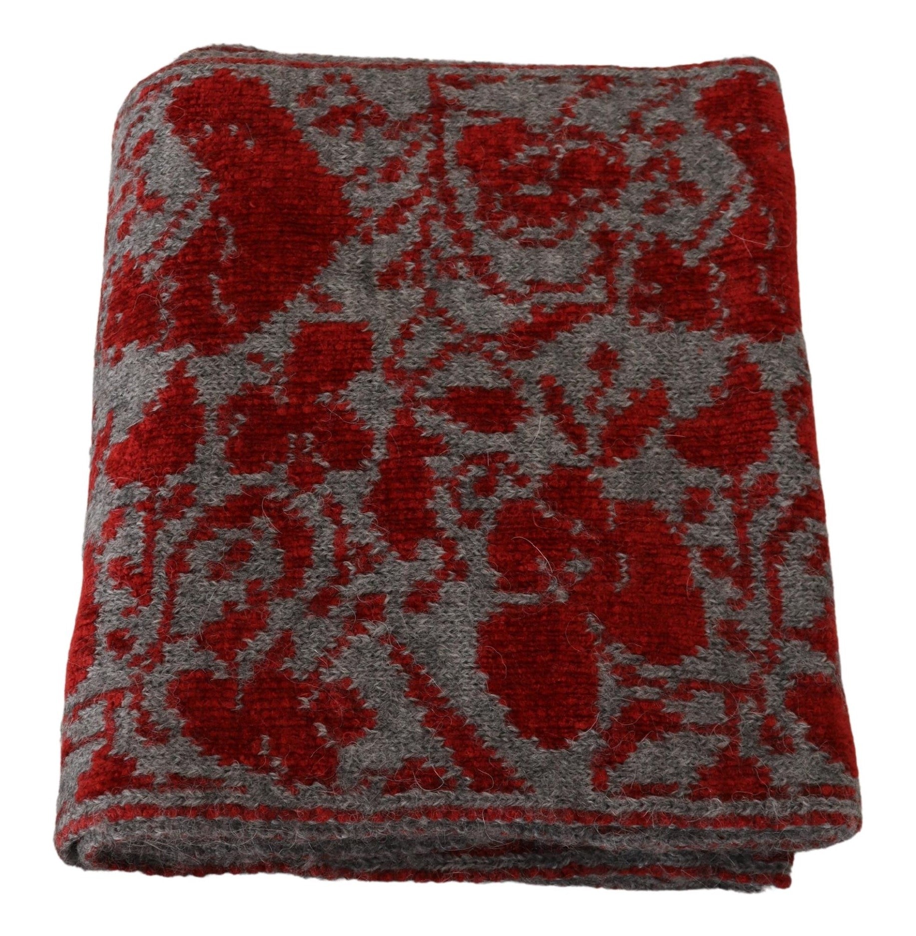 GF Ferre Rot Grau Gestrickte Wickeldecke Damen Schal