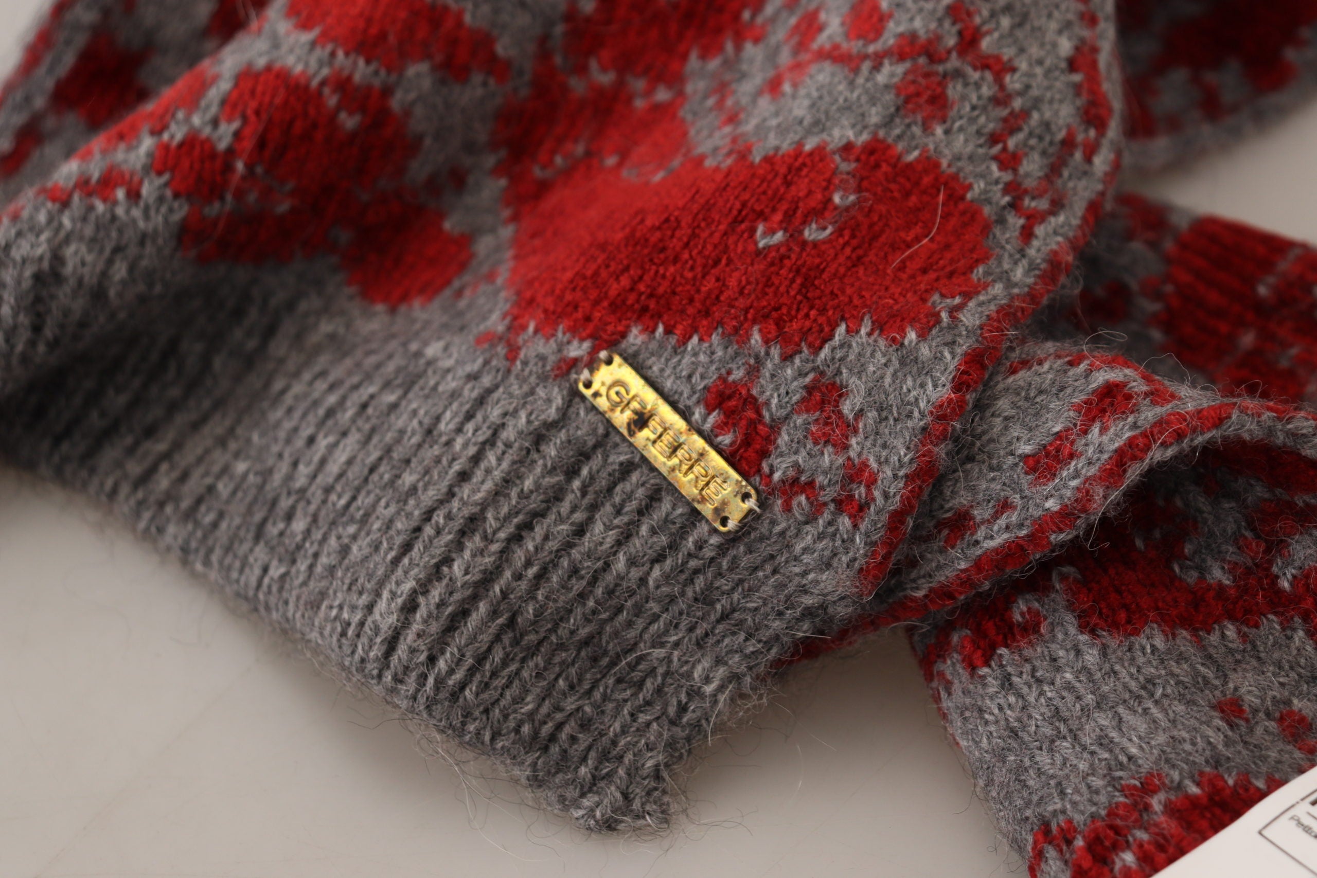 GF Ferre Rot Grau Gestrickte Wickeldecke Damen Schal