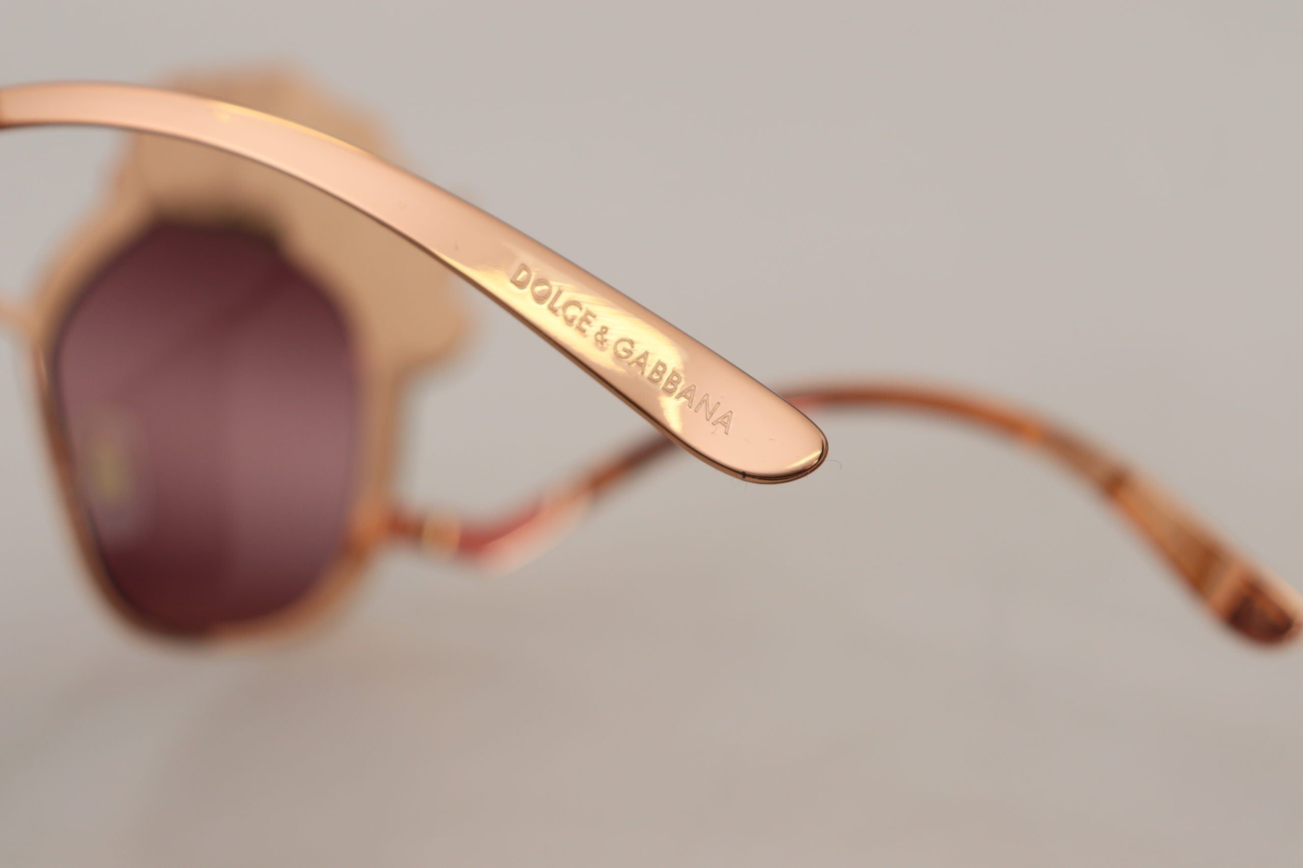 Dolce & Gabbana Pink Gold Rose Pailletten-Stickerei DG2202 Sonnenbrille