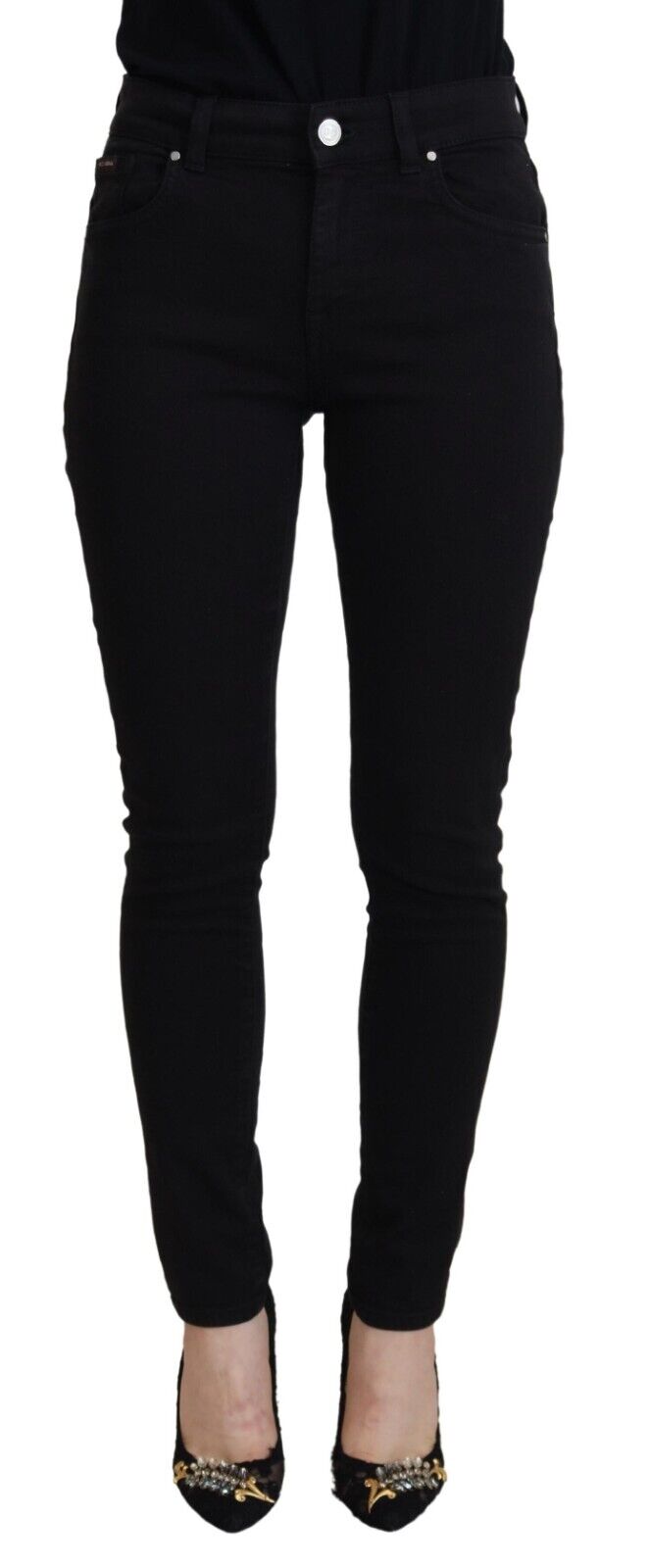 Dolce & Gabbana Schwarze High-Waist Jeans aus Baumwolle