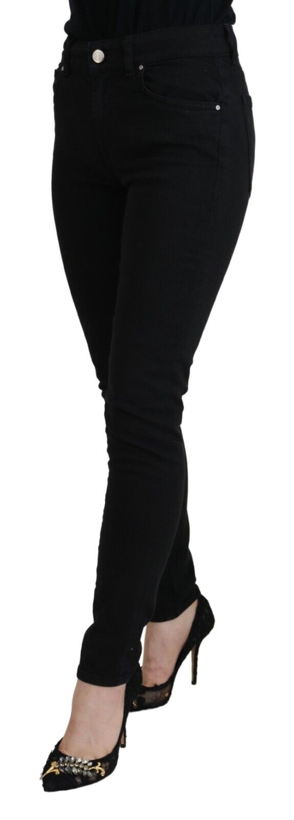 Dolce & Gabbana Schwarze High-Waist Jeans aus Baumwolle