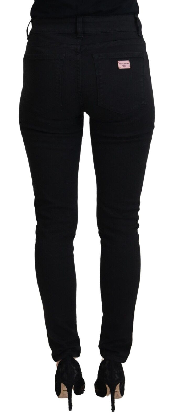 Dolce & Gabbana Schwarze High-Waist Jeans aus Baumwolle