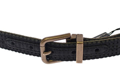 Dolce & Gabbana Blauwe Leren Logoriem