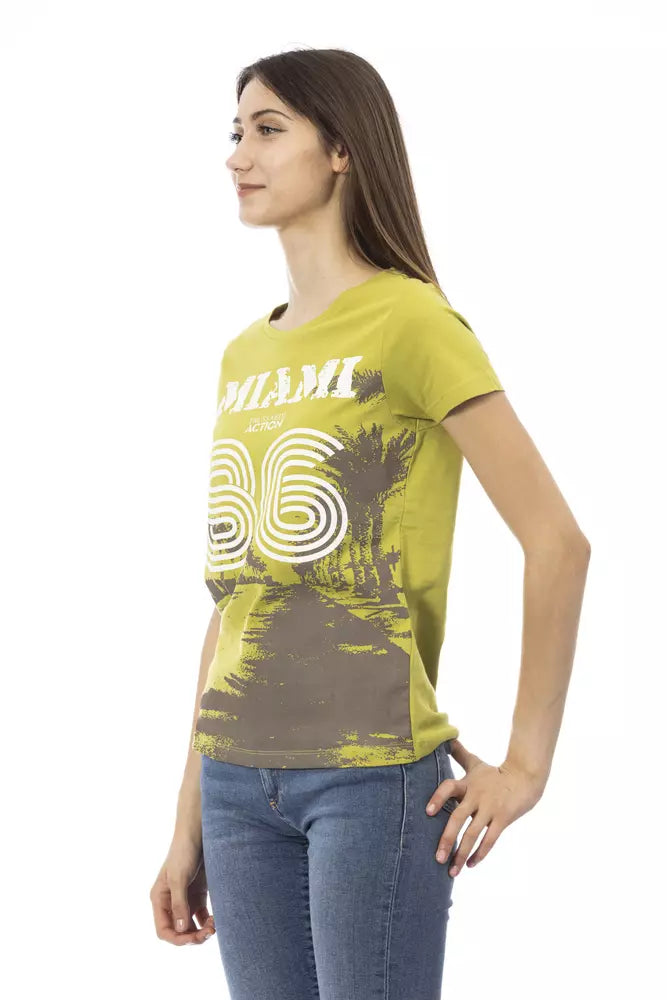 Trussardi Action "Green Cotton Women T-Shirt"