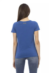 Trussardi Action Blaues Baumwoll-Damen-T-Shirt