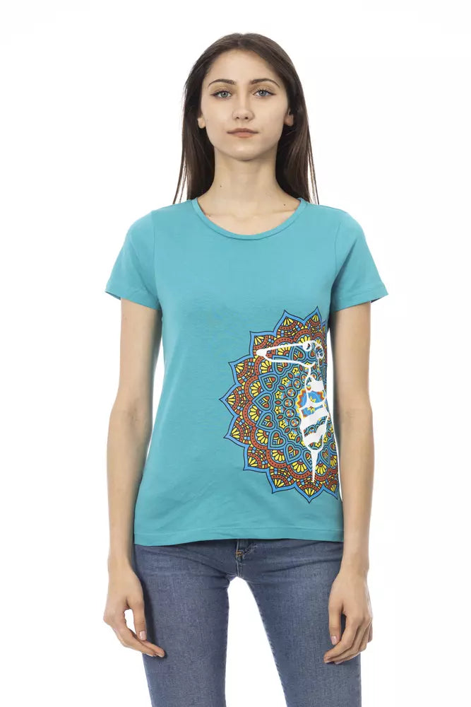 Trussardi Action Lichtblauw Katoenen Dames T-shirt