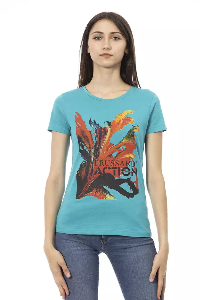 Trussardi Action Lichtblauwe Katoenen Dames T-shirt