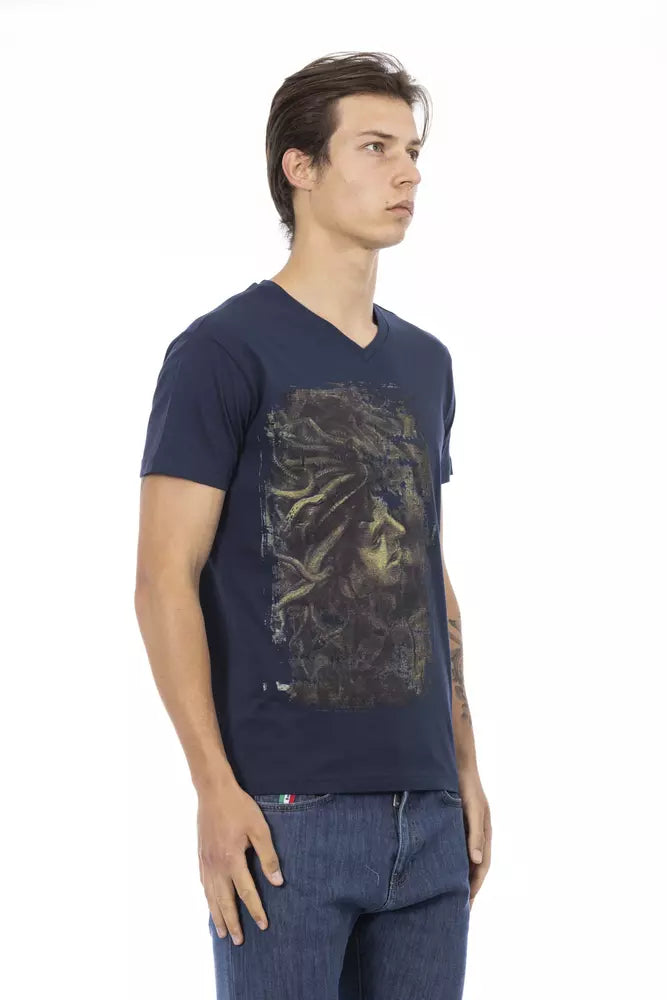 Trussardi Action Herren T-Shirt aus blauer Baumwolle