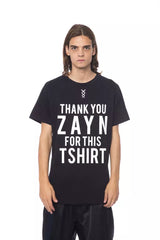 Nicolo Tonetto Schwarzes Baumwoll-Herren-T-Shirt