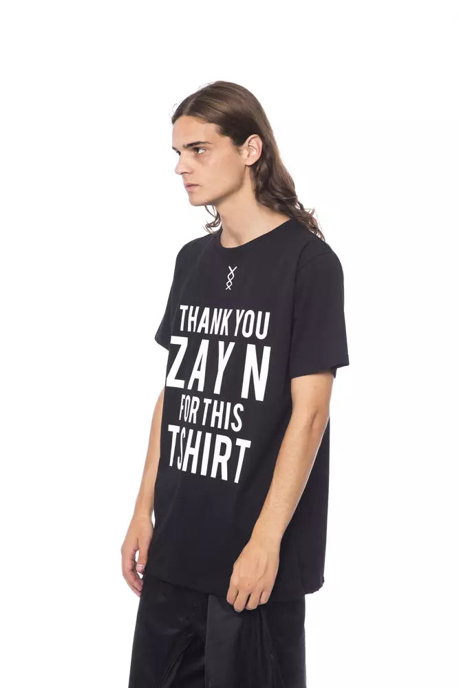 Nicolo Tonetto Schwarzes Baumwoll-Herren-T-Shirt