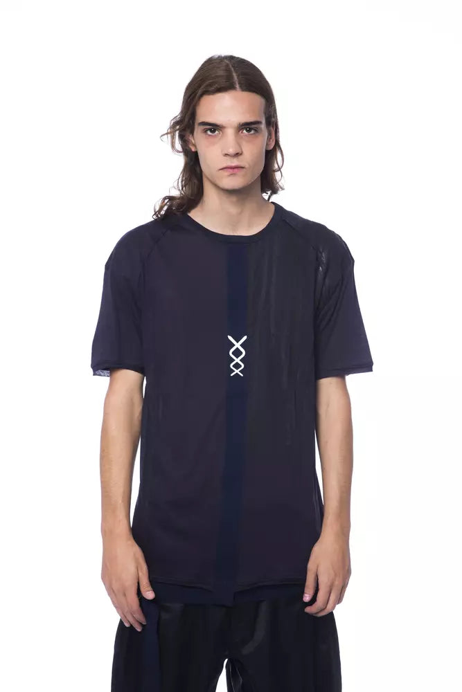Nicolo Tonetto Blaues Baumwoll-Herren-T-Shirt