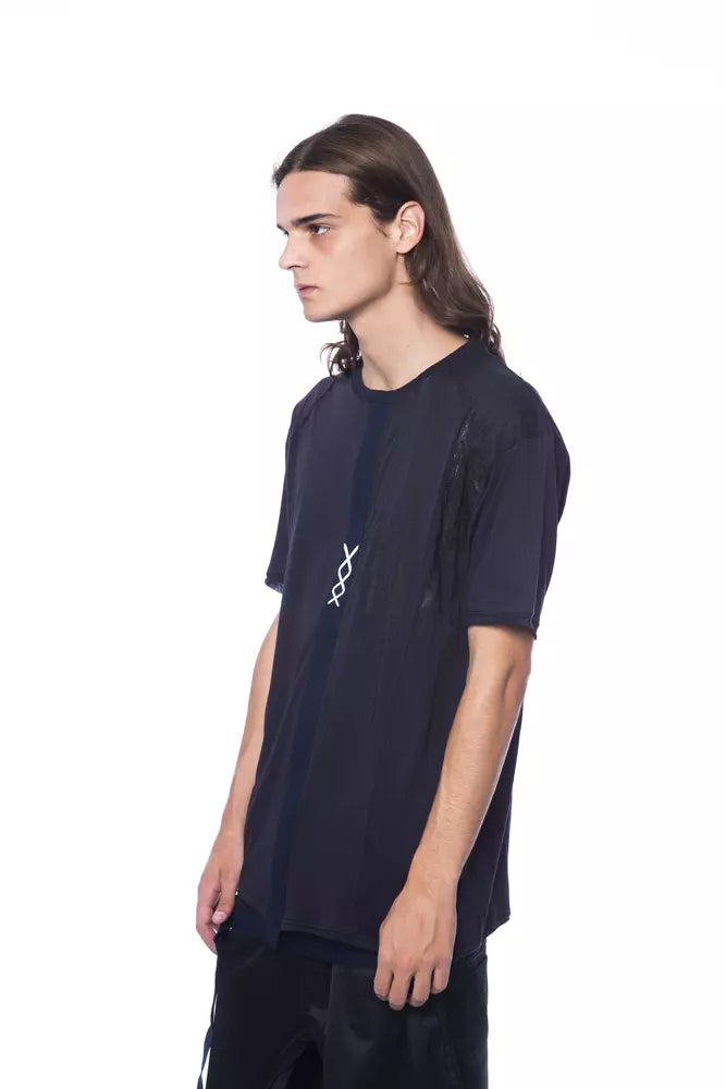 Nicolo Tonetto Blaues Baumwoll-Herren-T-Shirt
