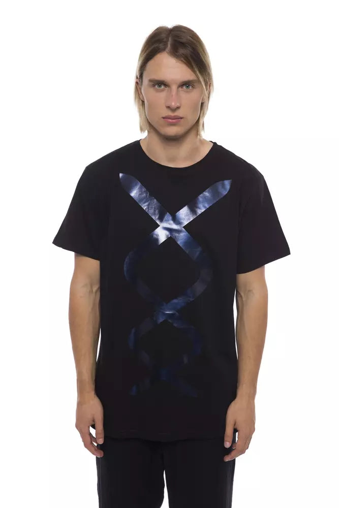 Nicolo Tonetto Schwarzes Baumwoll-Herren-T-Shirt