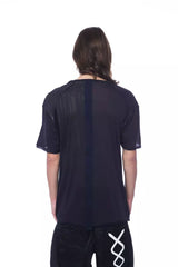 Nicolo Tonetto Blaues Baumwoll-Herren-T-Shirt