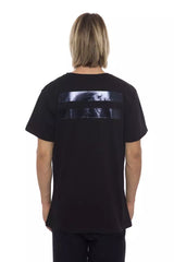 Nicolo Tonetto Schwarzes Baumwoll-Herren-T-Shirt