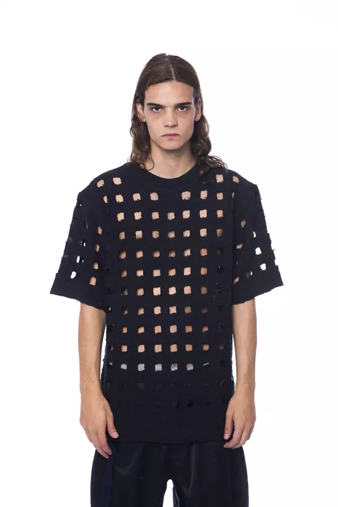 Nicolo Tonetto Schwarzes Baumwoll-Herren-T-Shirt