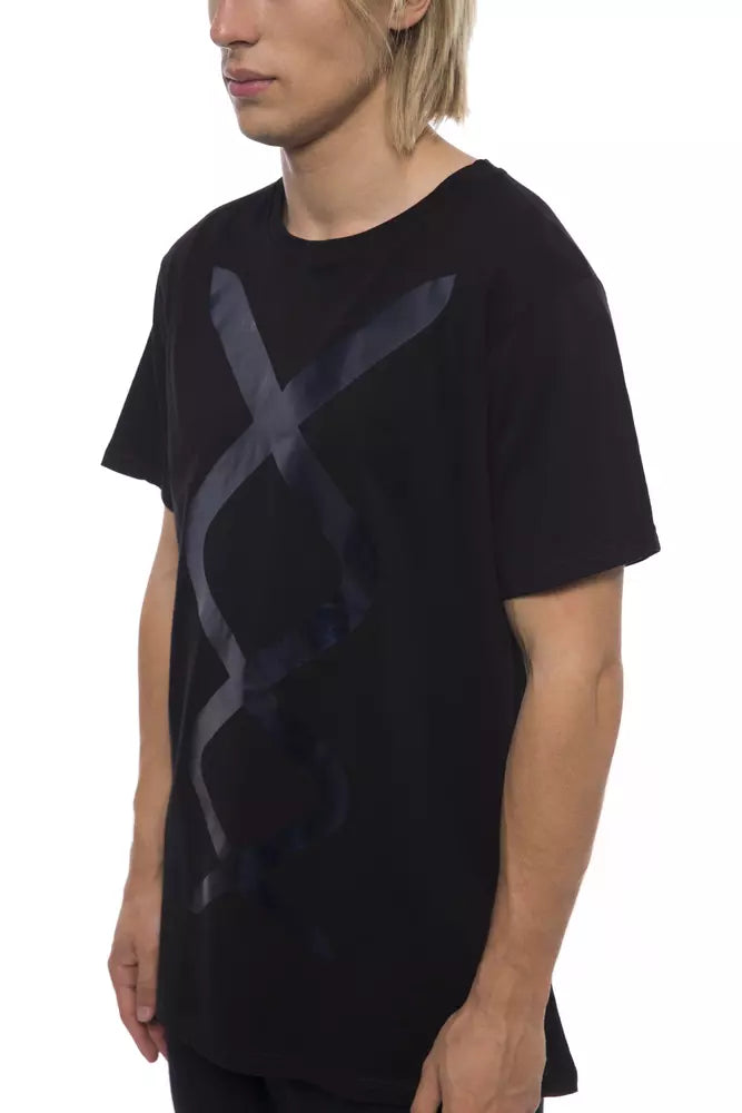 Nicolo Tonetto Schwarzes Baumwoll-Herren-T-Shirt