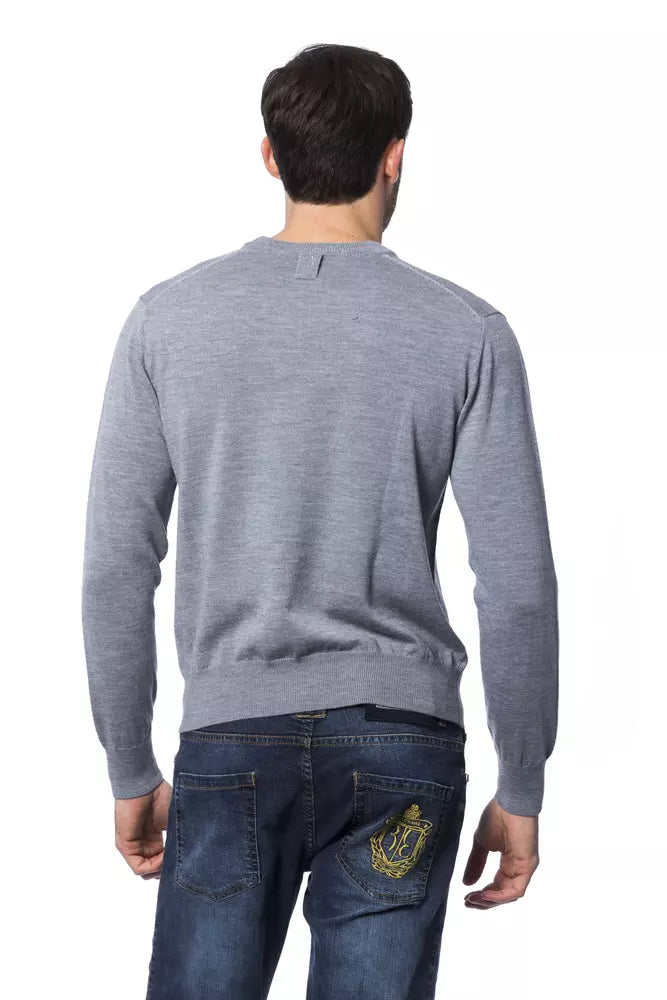 Billionaire Italian Couture Herrenpullover aus grauer Merinowolle
