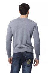Billionaire Italian Couture Herrenpullover aus grauer Merinowolle