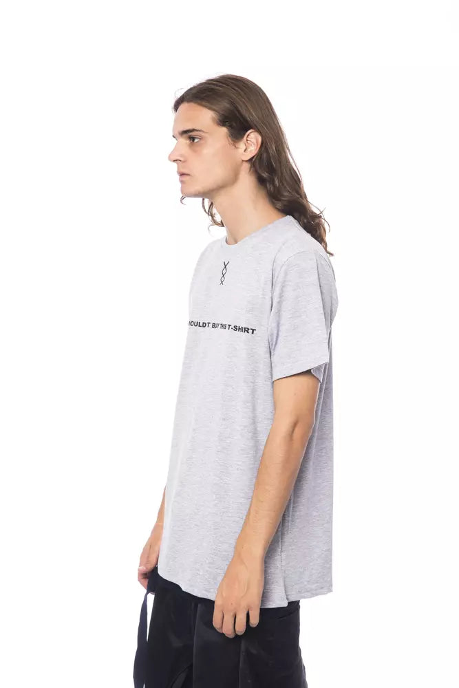 Nicolo Tonetto Graues Baumwoll-Herren-T-Shirt