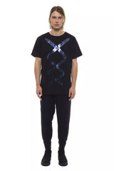 Nicolo Tonetto Schwarzes Baumwoll-Herren-T-Shirt