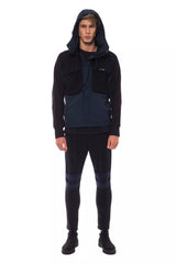 Nicolo Tonetto Black Wool Men Jacket with Hood and Pockets