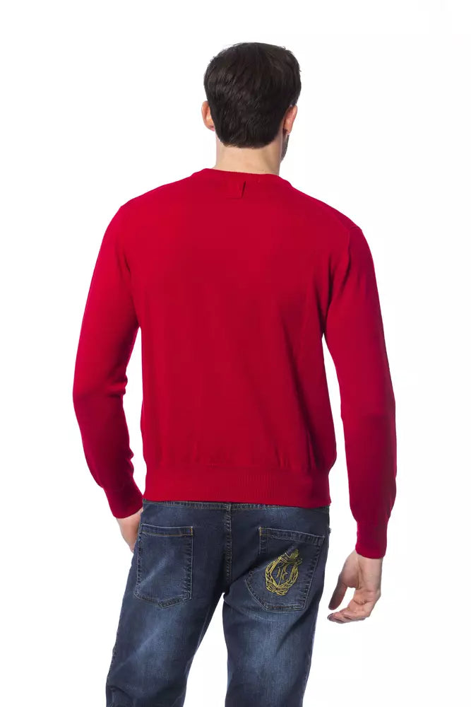 Billionaire Italian Couture Herrenpullover aus roter Merinowolle