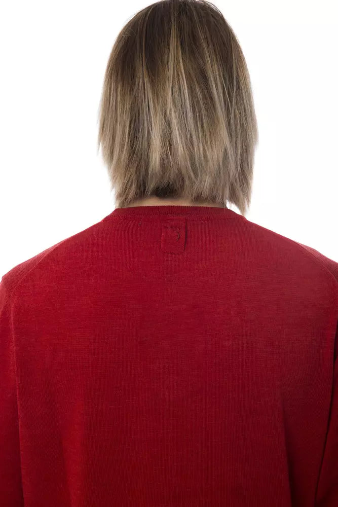 Billionaire Italian Couture Herrenpullover aus roter Merinowolle