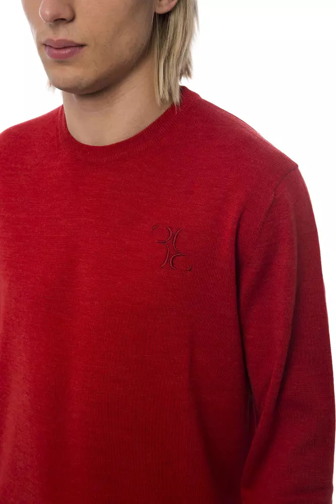 Billionaire Italian Couture Herrenpullover aus roter Merinowolle