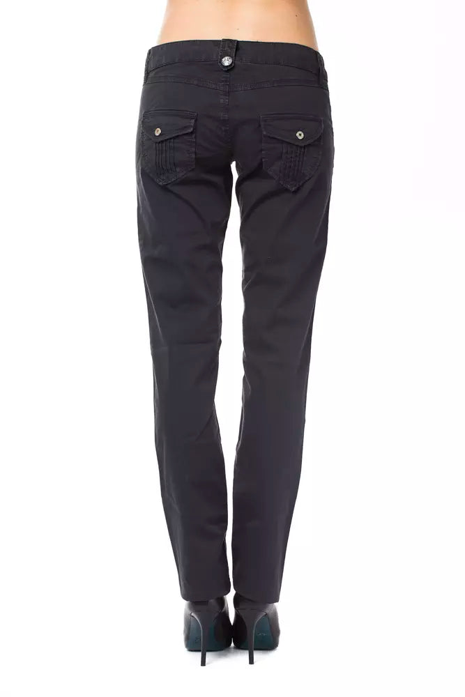Ungaro Fever Blaue Baumwollhose für Damen im Regular Fit