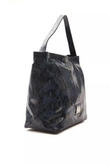 Pompei Donatella Blaue Leder Damen Schultertasche